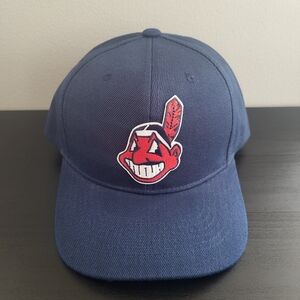 Vintage Throwback Cleveland Indians Navy Baseball Hat
